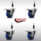 Service Caster 3'' SS Blue Poly Swivel 7/8'' Expanding Stem Caster Set Total Lock Brake, 4PK SCC-SSEXTTL20S314-PPUB-BLUE-78-4 - alternate 2